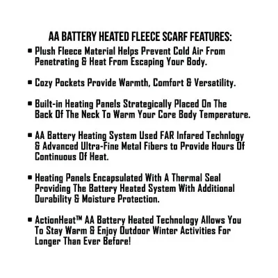 Adult ActionHeat AA Battery Heated Scarf