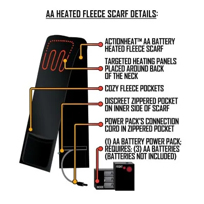 Adult ActionHeat AA Battery Heated Scarf