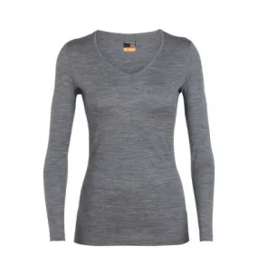 Camiseta técnica Icebreaker 200 Oasis Ls V (Gritstone Heather) para mujer