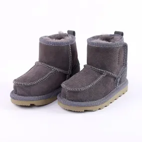 Children Boots Thick Warm Shoes Real Fur Suede Buckle Boys Girls Snow Boots Kids Waterproof Real Fur Baby Boots