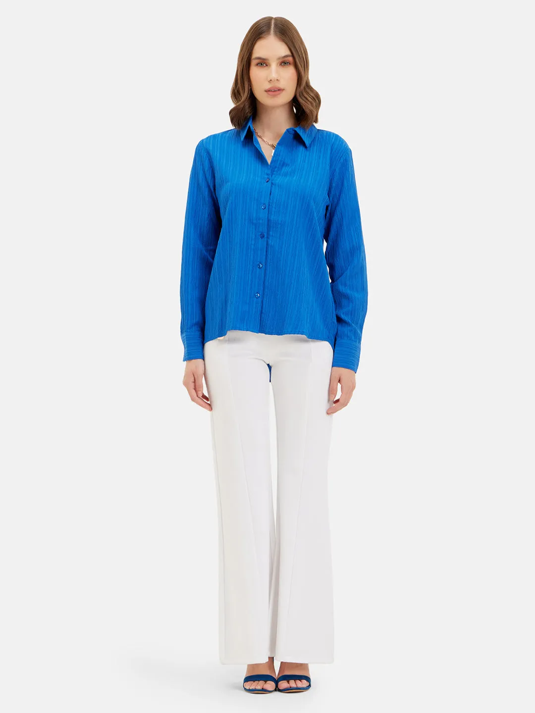 Evelyn Textured Full Sleeves Shirt