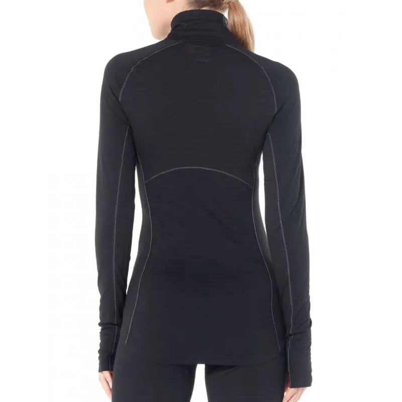 Icebreaker BodyFitzone ™ 150 Wmns Zone Ls Half Zip (Negro / Mineral)