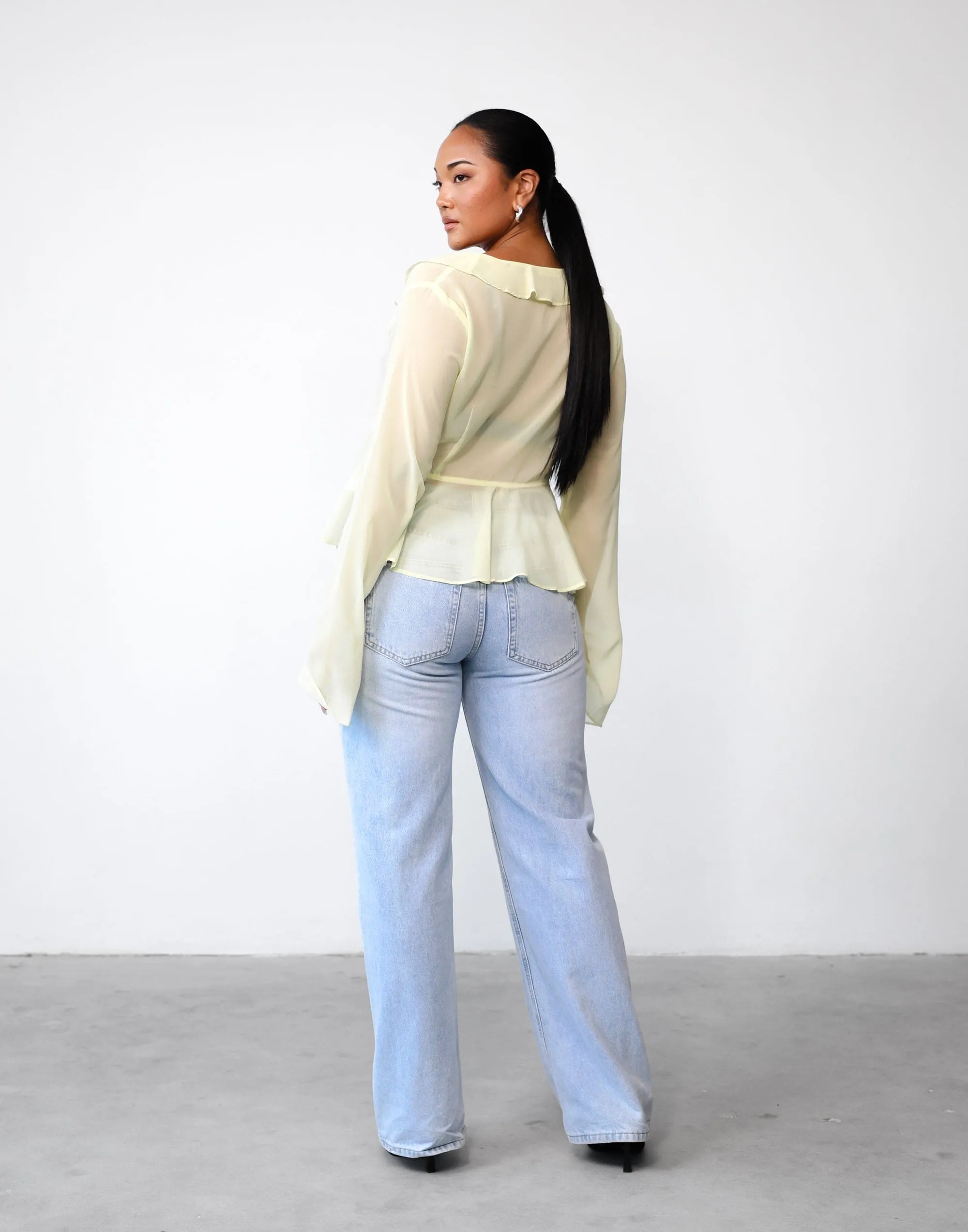 Leah Long Sleeve Top (Lemon)