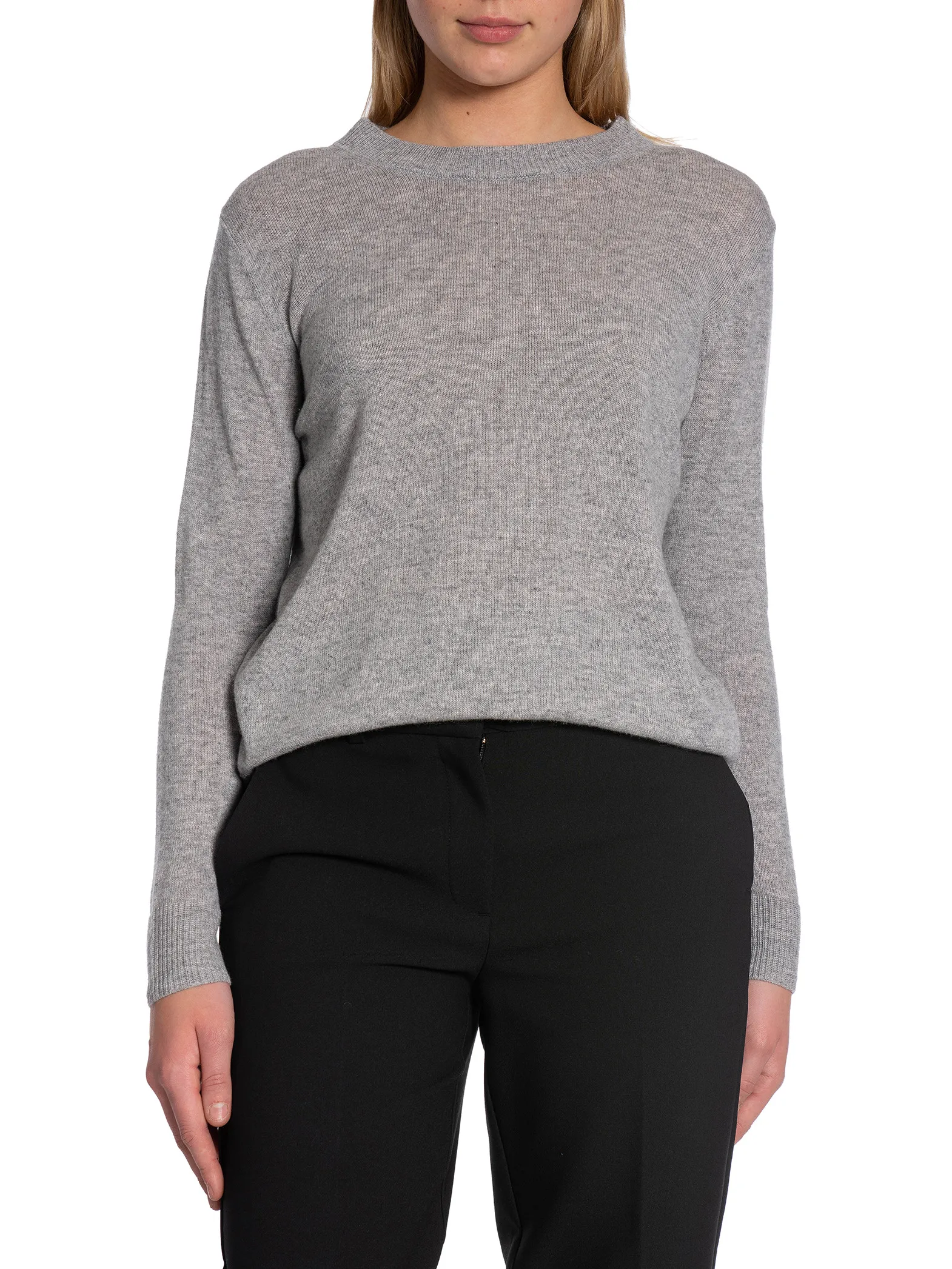 LEVETE ROOM SWEATER LR ELOISE PULLOVER LIGHT GREY MELANGE