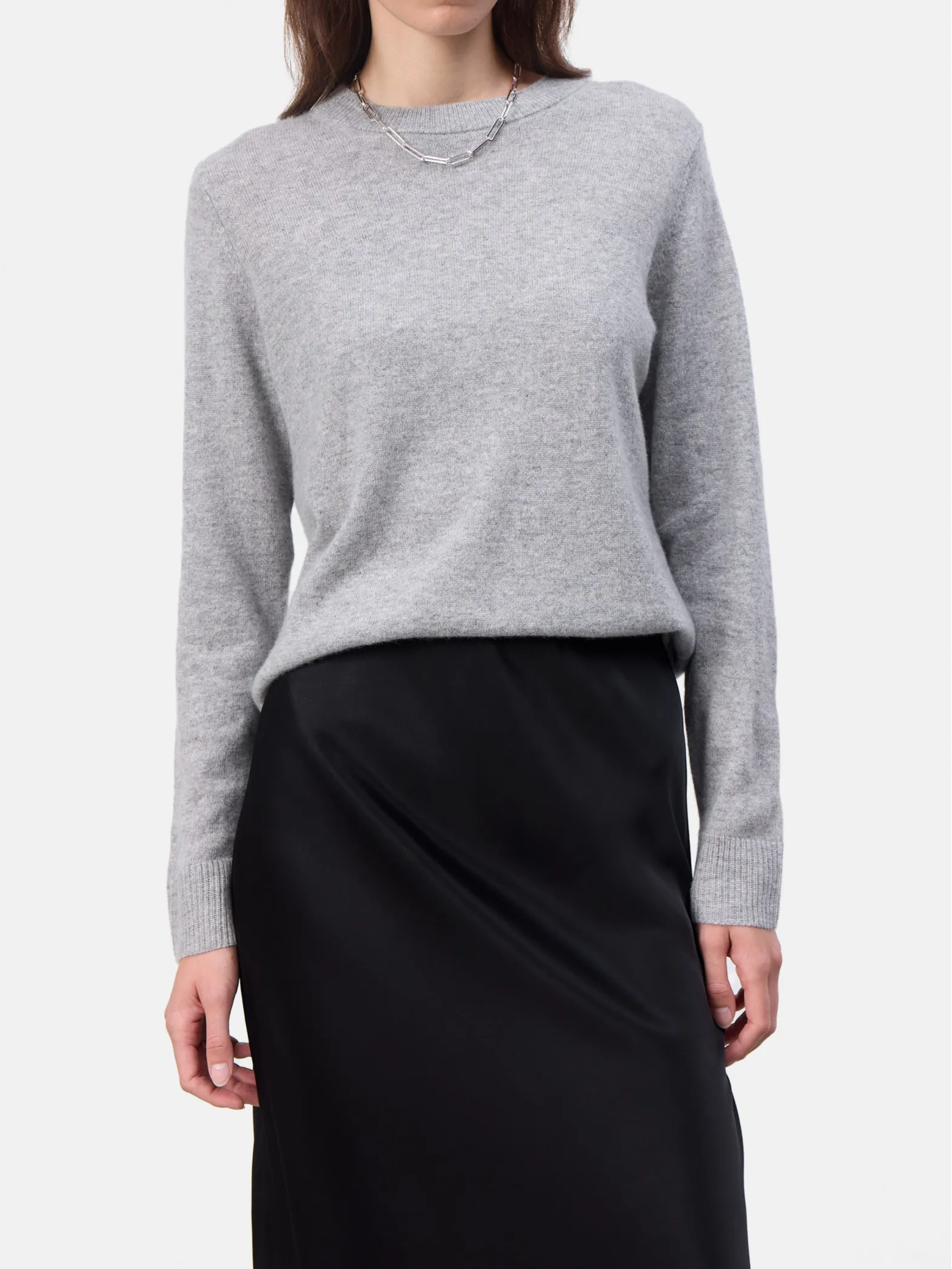 LEVETE ROOM SWEATER LR ELOISE PULLOVER LIGHT GREY MELANGE