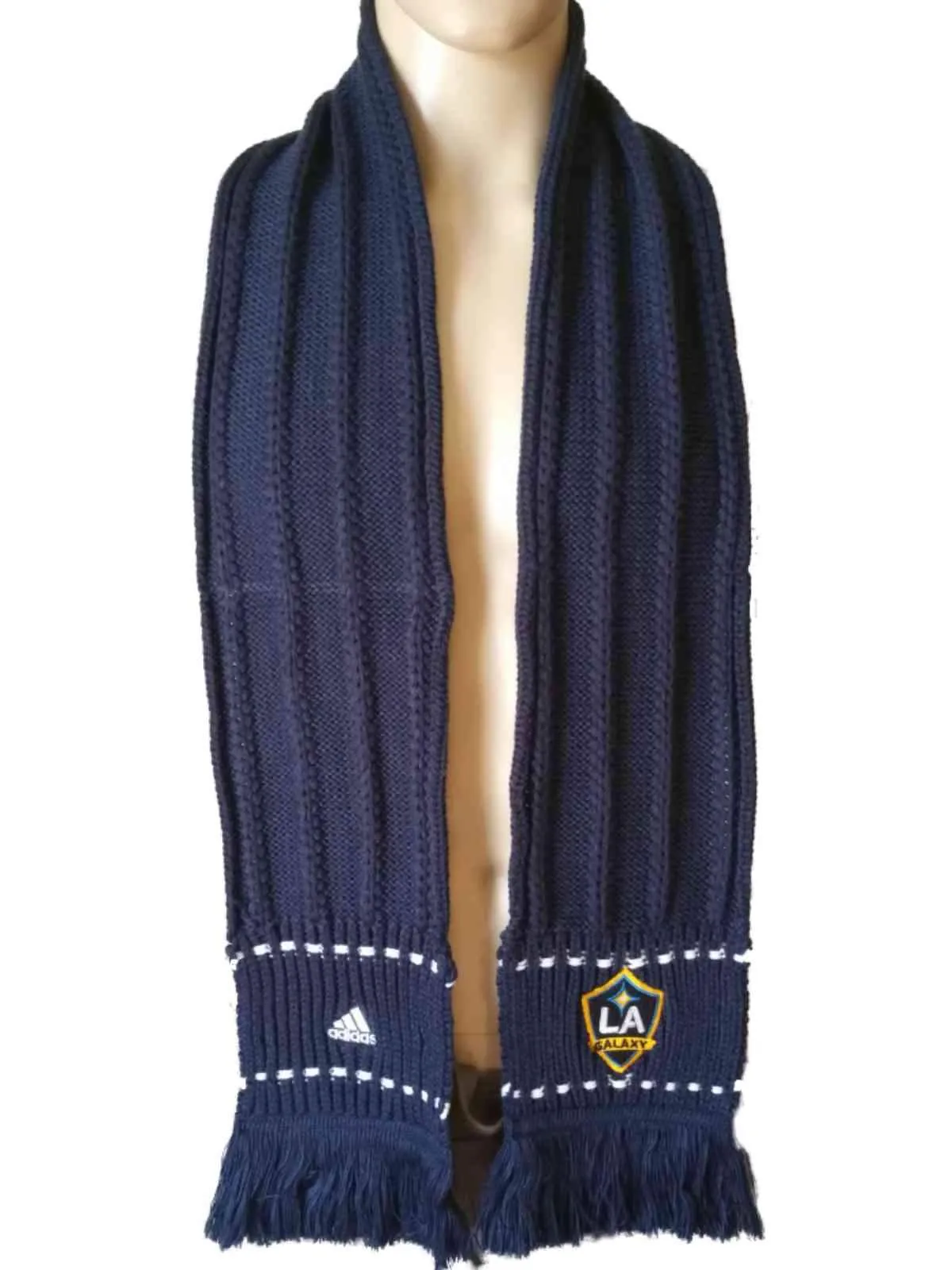 Los Angeles LA Galaxy Adidas Navy Acrylic Knit Winter Scarf (56 x 5.5)