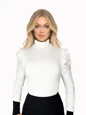 Love Tree Turtleneck Puff Sleeve Top