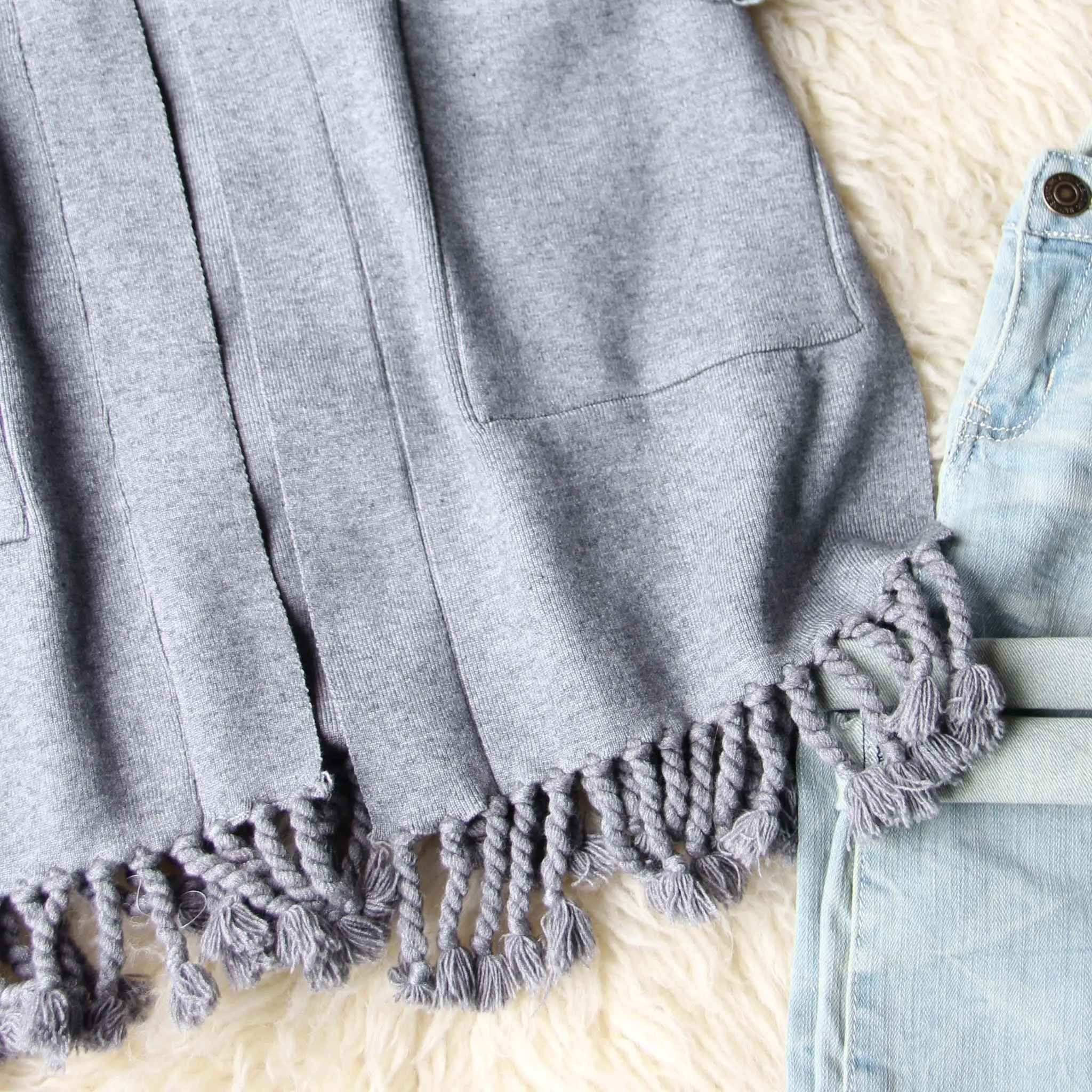 Marley Fringe Sweater in Gray