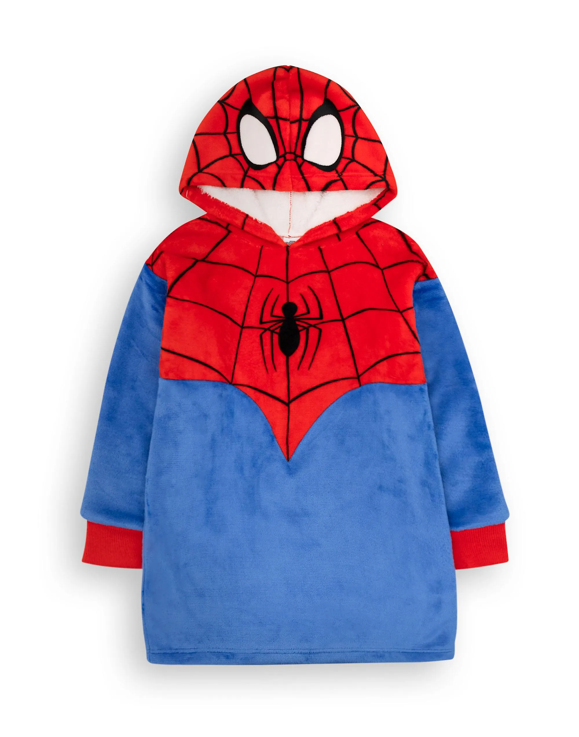 Marvel Boys Blanket Hoodie Blue Spiderman Character