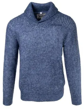 Midweight Triple Blend Shawl Collar Sweater - Navy