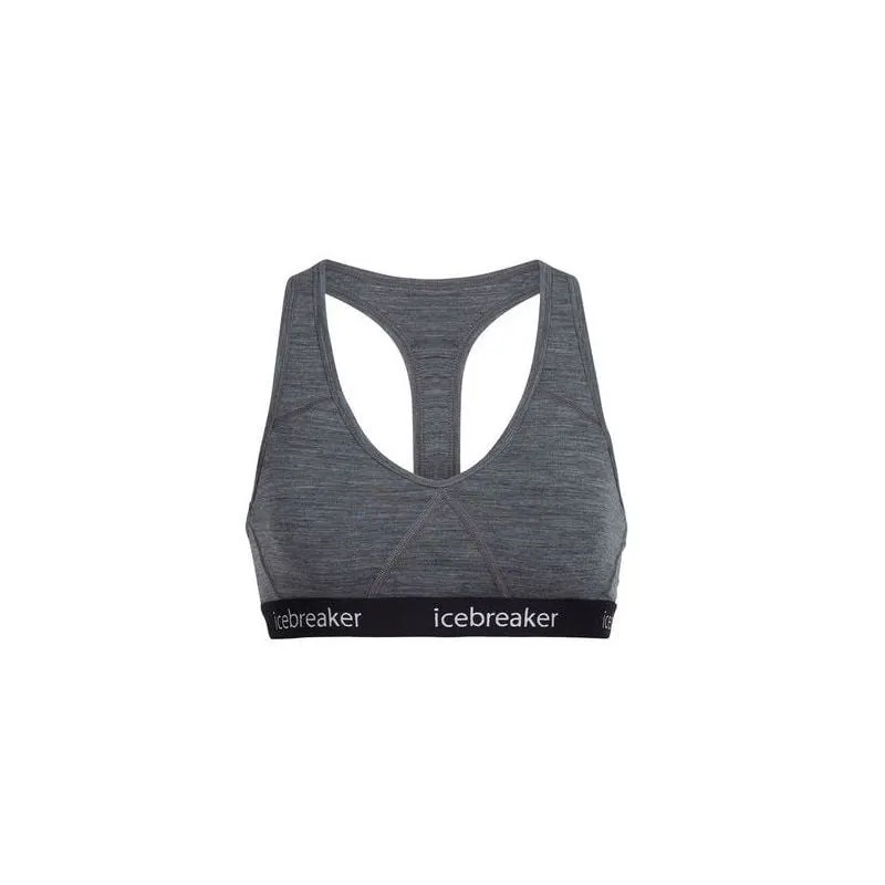 Mujer Icebreaker Sujetador Sprite Racerback (Gristone Heather/Negro)