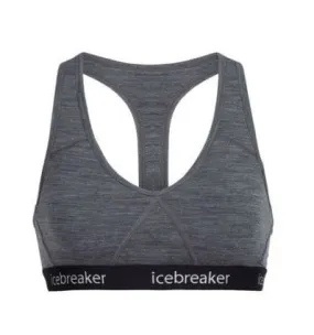 Mujer Icebreaker Sujetador Sprite Racerback (Gristone Heather/Negro)