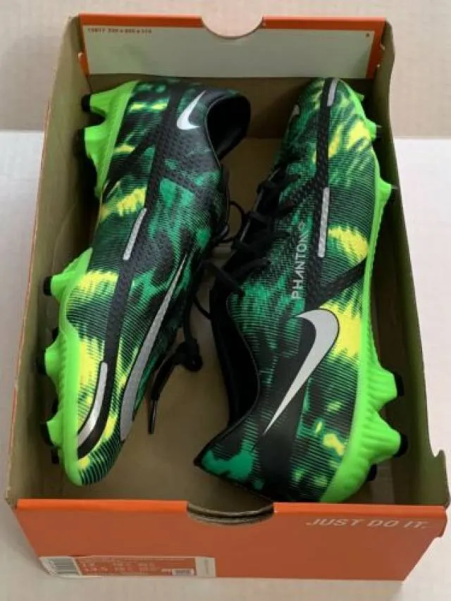 Nike phantom gt2 academy sw fg/mg soccer shoes cleats dm0722-003 green shockwave