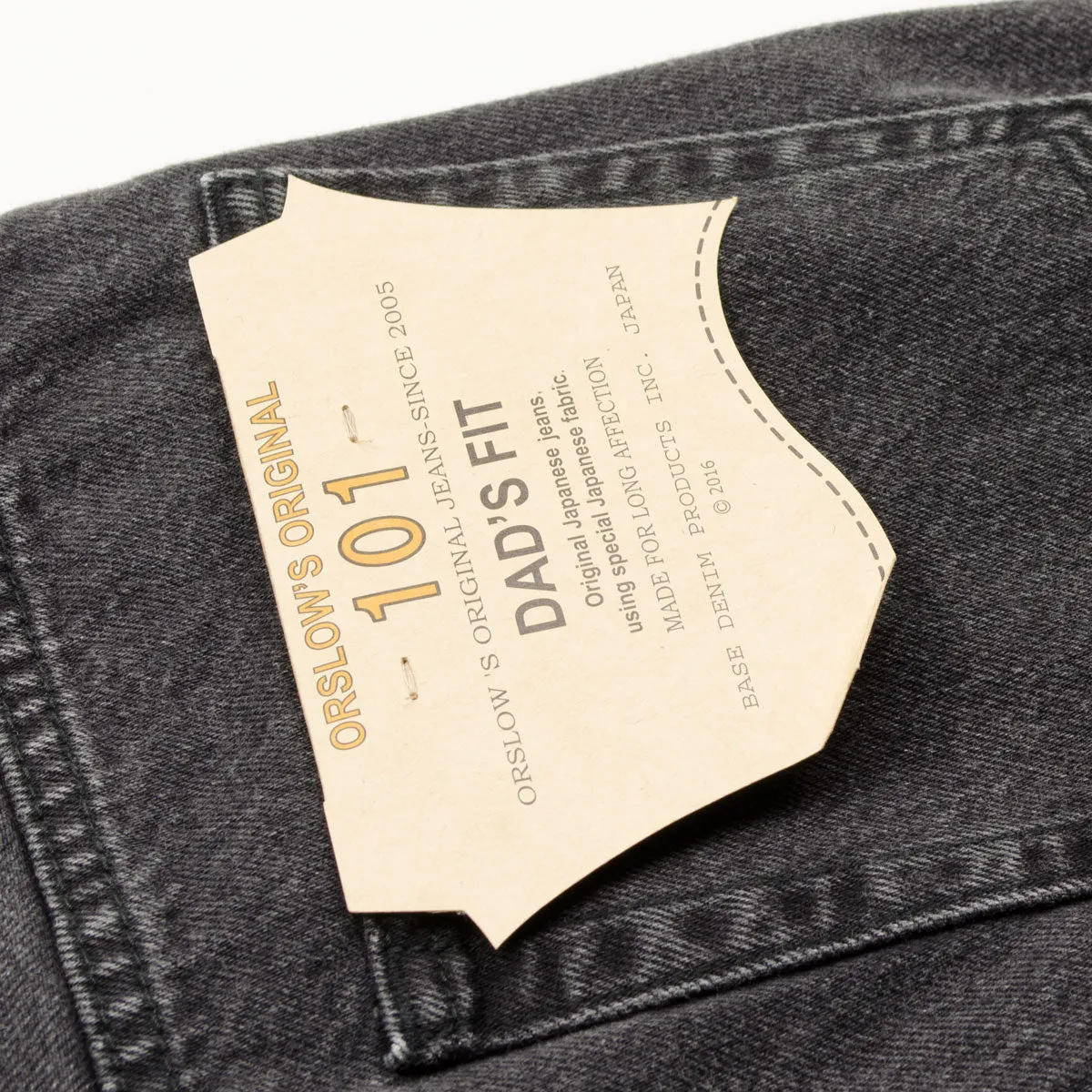 orSlow - 101 Dad's Fit Denim Pants - 90's Black Denim Stone Wash