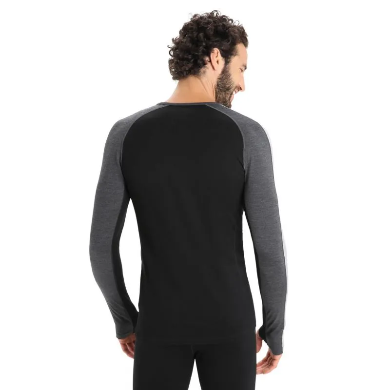 Ropa interior hombre Icebreaker M Merino ZoneKnit 260 LS Crewe (Jet Hthr/Blk/Metro)