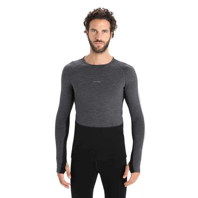 Ropa interior hombre Icebreaker M Merino ZoneKnit 260 LS Crewe (Jet Hthr/Blk/Metro)