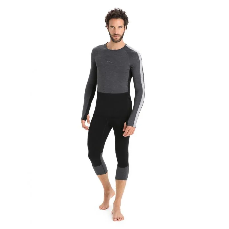 Ropa interior hombre Icebreaker M Merino ZoneKnit 260 LS Crewe (Jet Hthr/Blk/Metro)