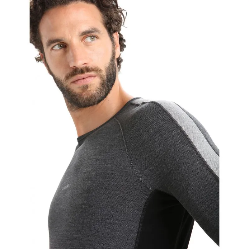 Ropa interior hombre Icebreaker M Merino ZoneKnit 260 LS Crewe (Jet Hthr/Blk/Metro)