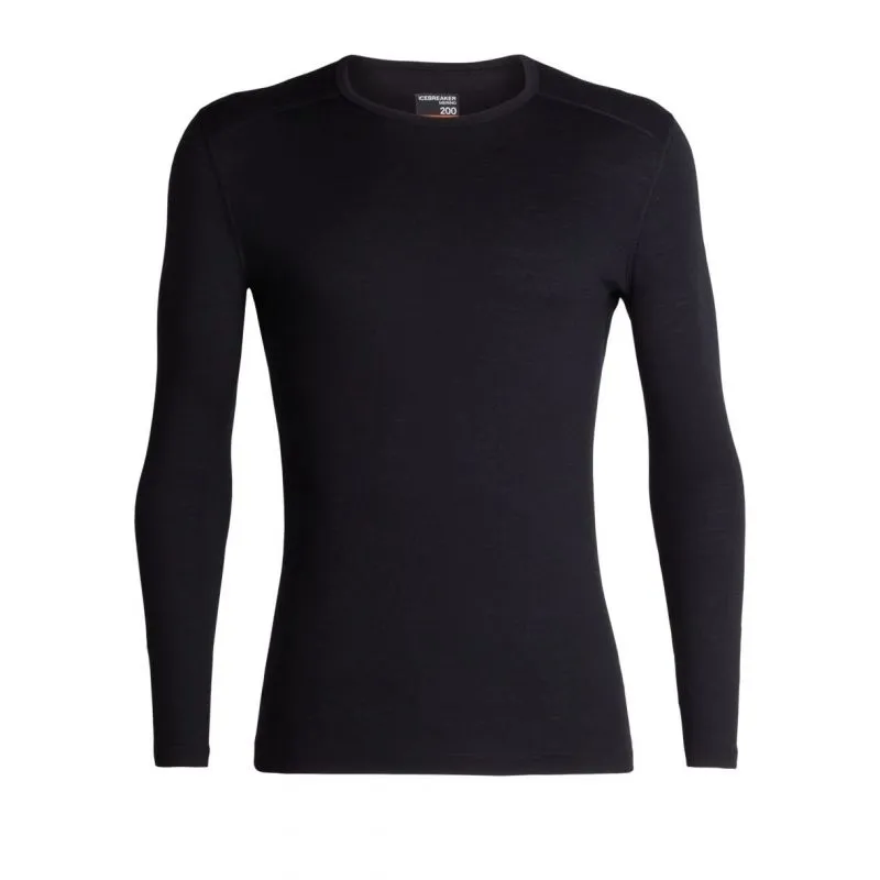 Ropa interior masculina Icebreaker Merino 200 Oasis LS Crewe (Negro)