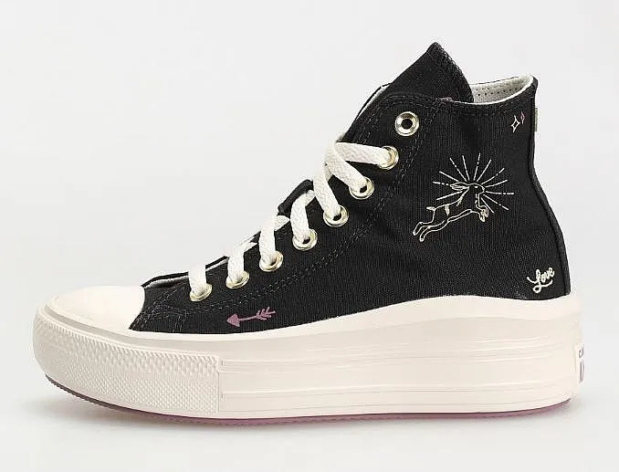 shoes Converse Chuck Taylor All Star Move Hi - A07136/Black/Dreamy Dahlia/Egret - women´s