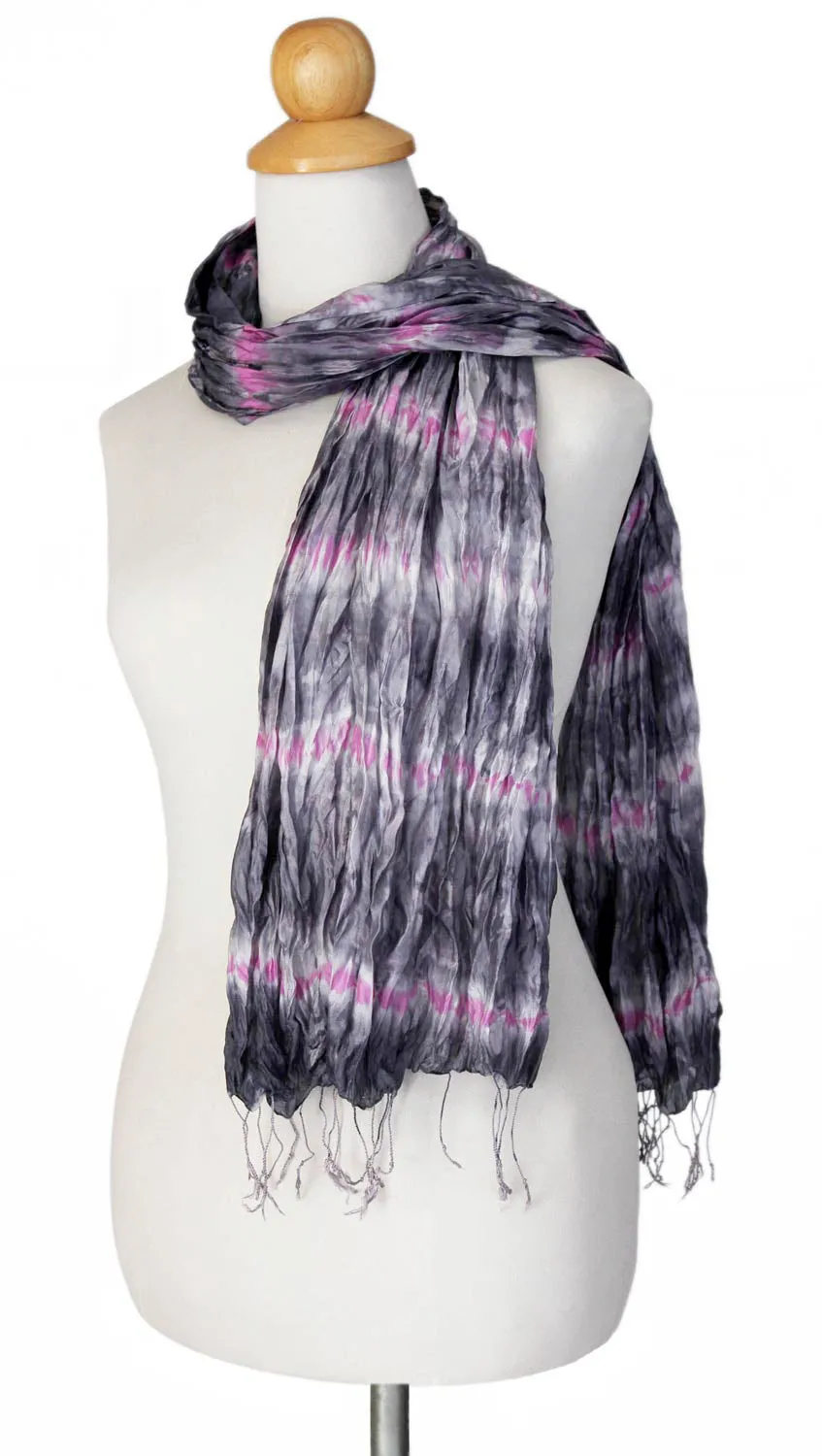 Smoky Rose Tie-Dye Scarf from Thailand