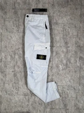 STONE ISLAND STRETCH COTTON TELA ‘PARACADUTE’ GARMENT DYED TROUSERS