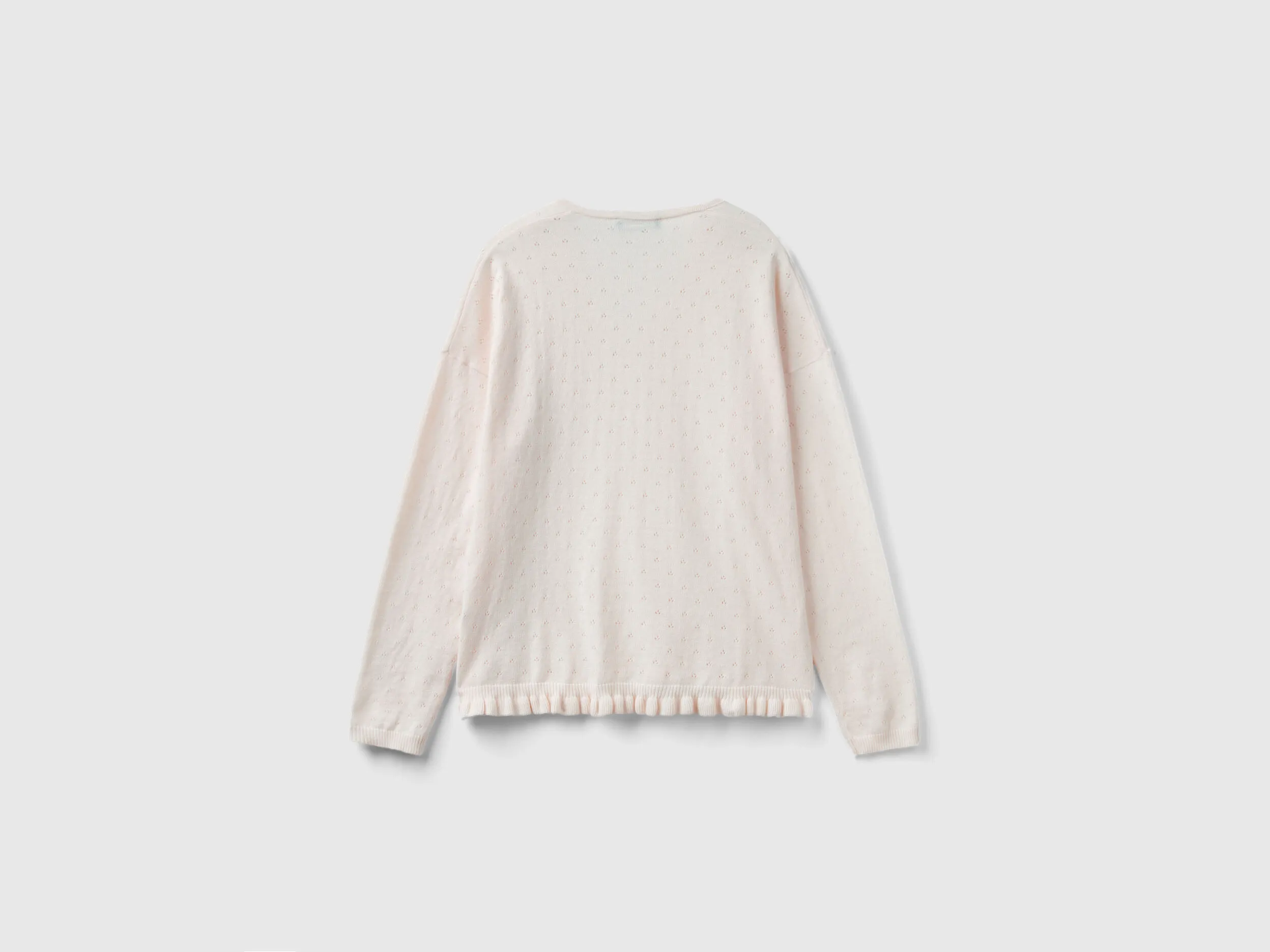 Sweater with rouches - Peach | Benetton