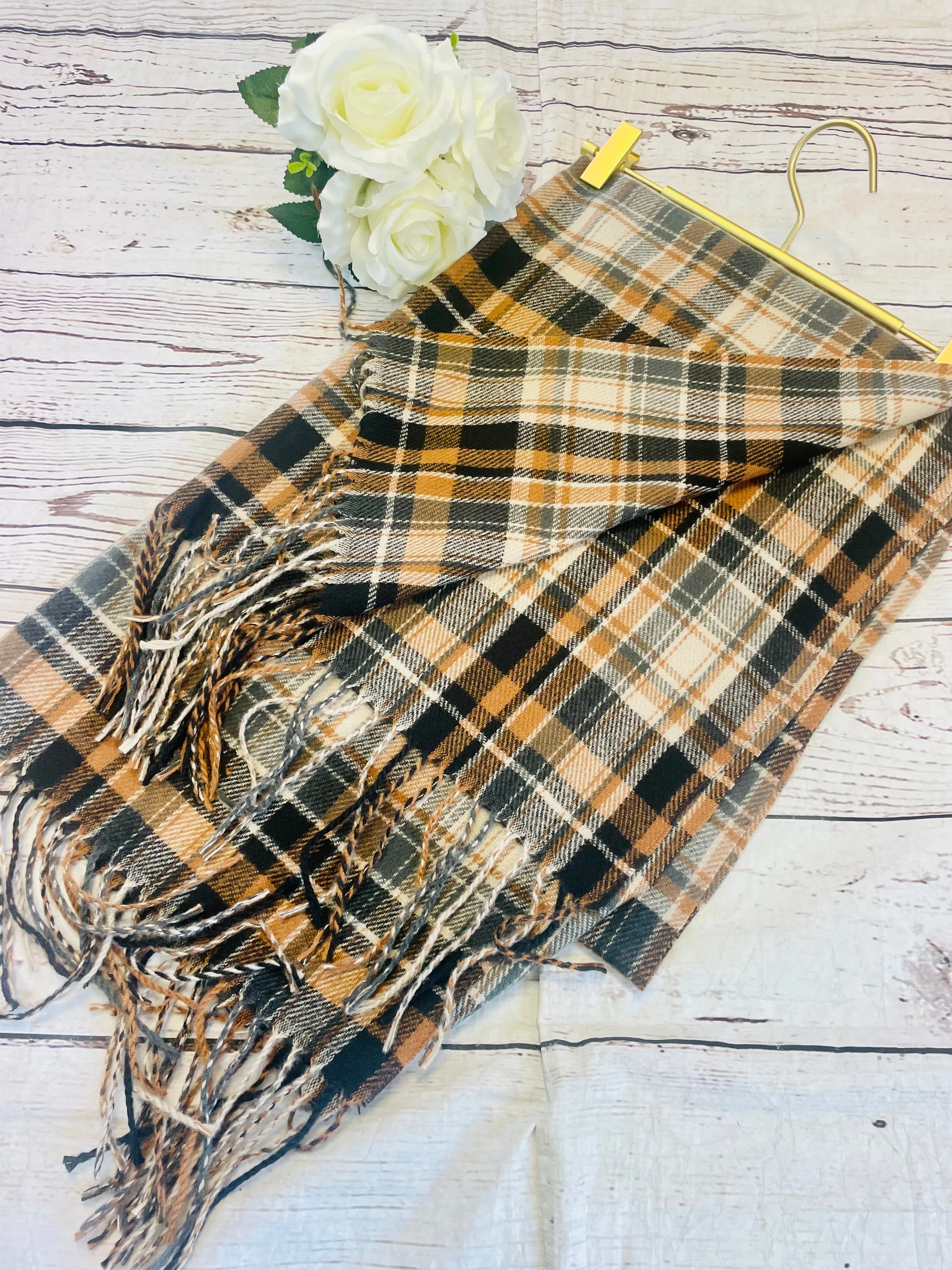 The FRANKIE check print scarf - 3 colours