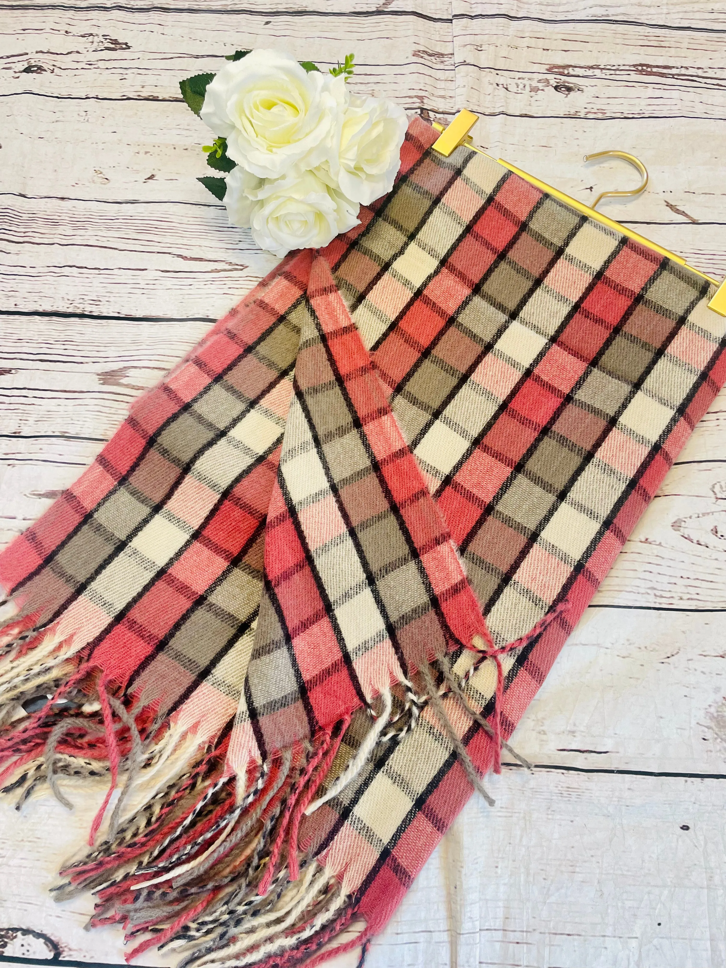 The FRANKIE check print scarf - 3 colours