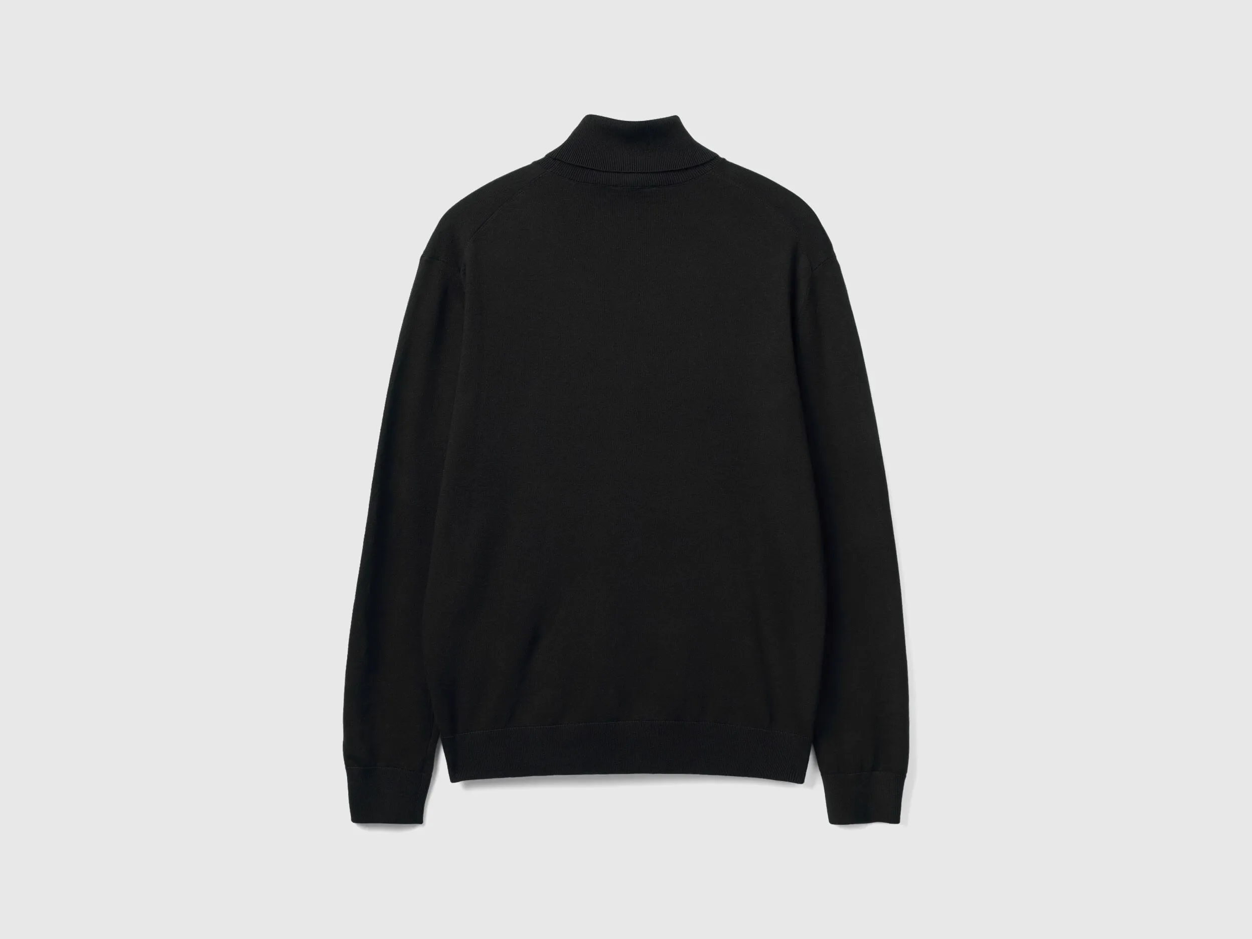 Turtleneck in lightweight cotton blend - Black | Benetton