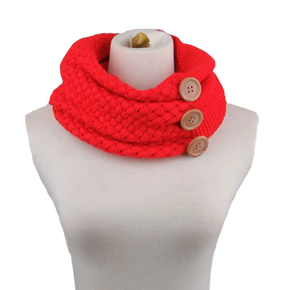 Warm Two Circle Cable Knit Cowl Solid Neck Scarf Scarves wrap Loose Scarfs poncho bufandas foulard