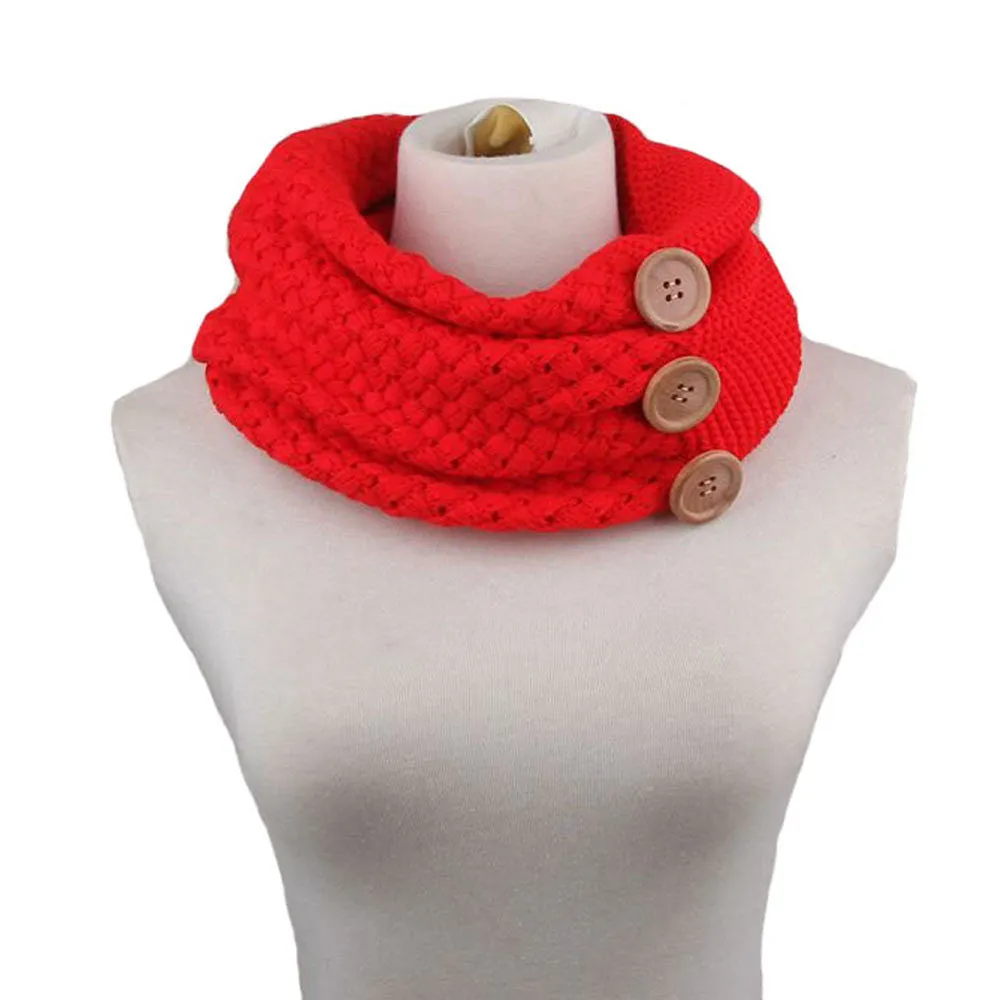 Warm Two Circle Cable Knit Cowl Solid Neck Scarf Scarves wrap Loose Scarfs poncho bufandas foulard