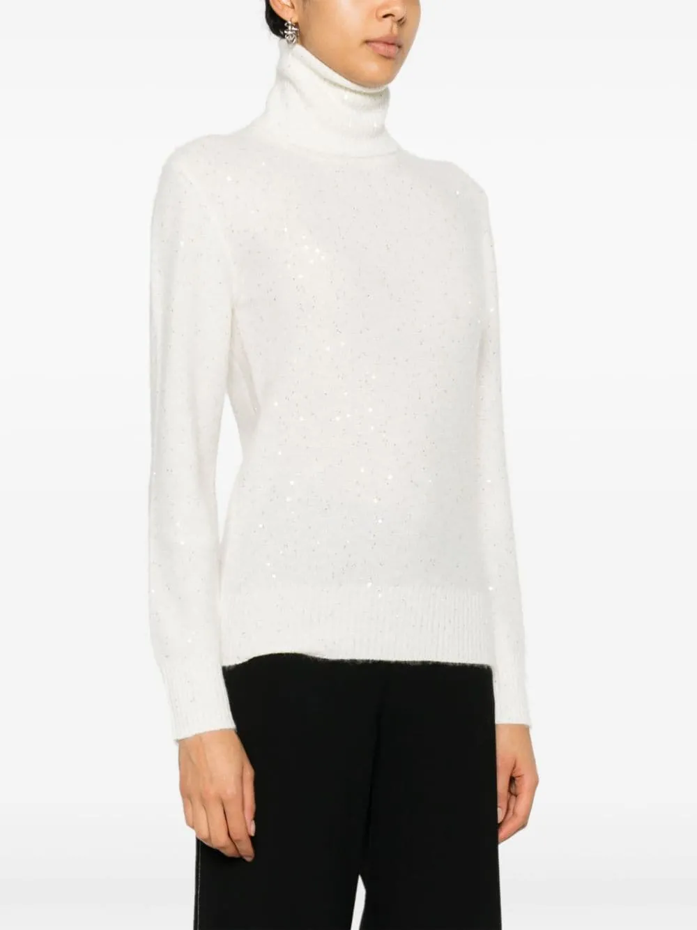 WOOL AND SILK BLEND TURTLENECK SWEATER