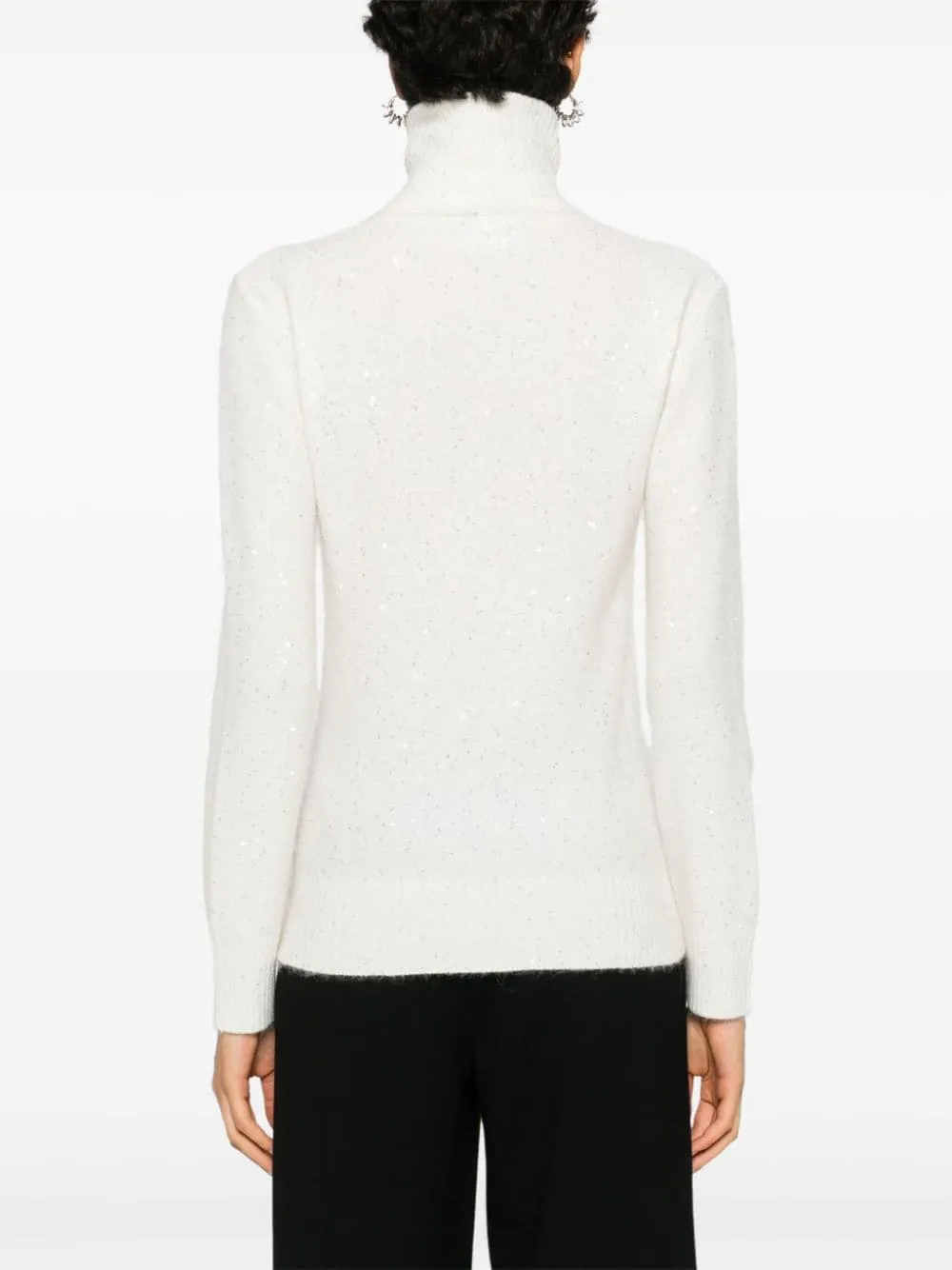 WOOL AND SILK BLEND TURTLENECK SWEATER