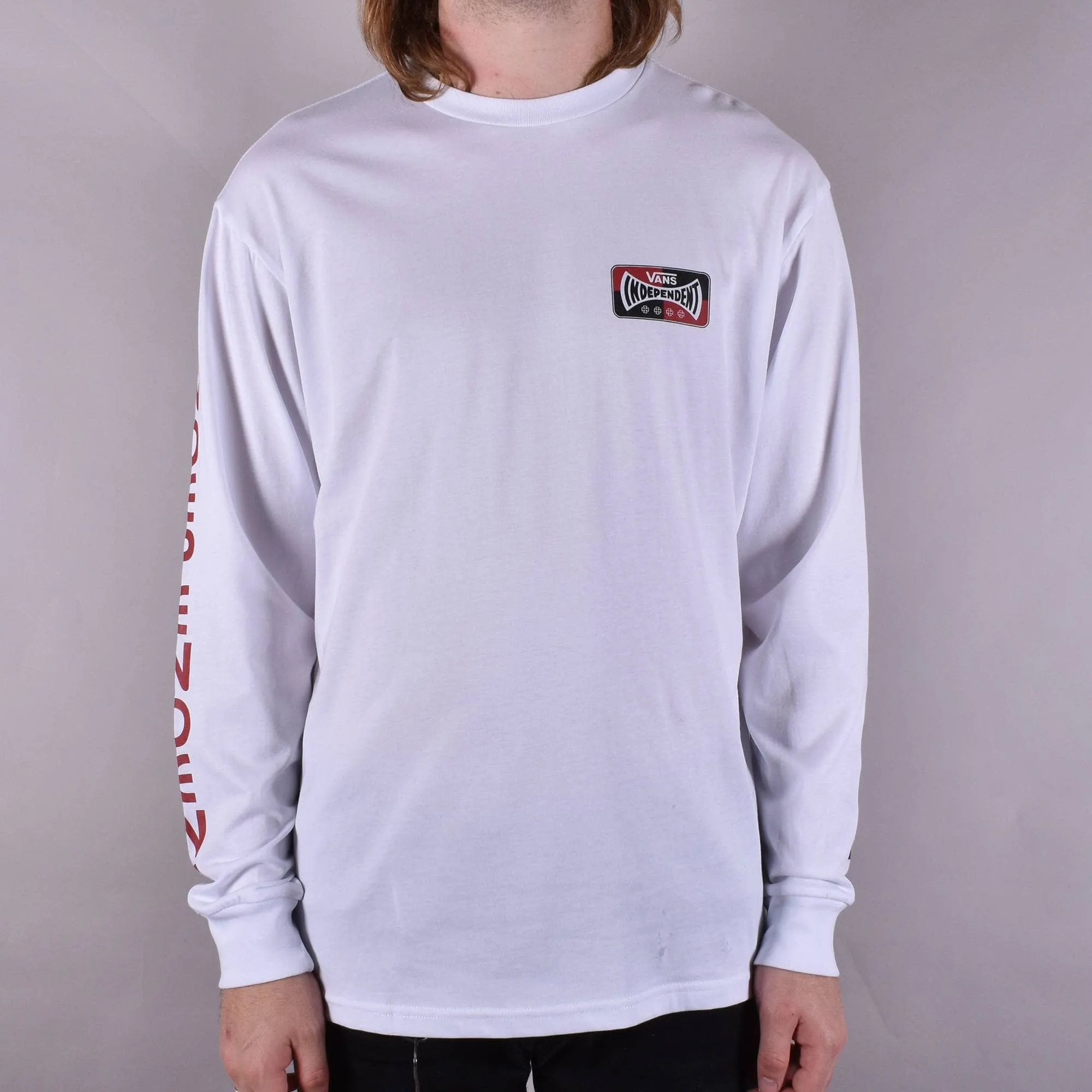 X Independent Checkerboard Long Sleeve Skate T-Shirt - White